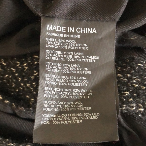 Club Monaco Wool Tweed Blazer Single Button Notched Lapel Grey Black - Picture 5 of 5